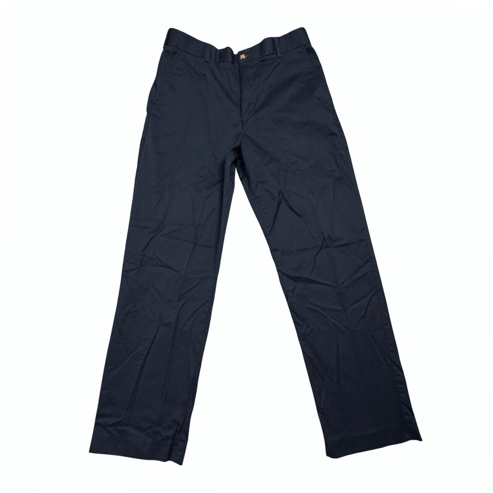 Alan Flusser Mens Navy Blue Cotton Dress Pants Size 32x30‎ Excellent Condition